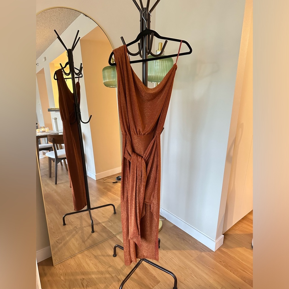 Petal & Pup - Santiago Off Shoulder Midi Dress - Bronze